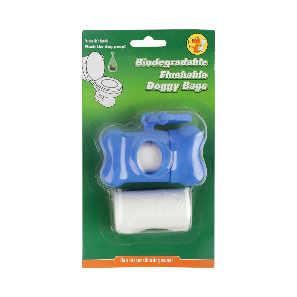 1 Mil PVA Strong Bio-Flushy Dog Poop Bag 4 Rolls,Each Dog Poop Bag Measures 200X260MM