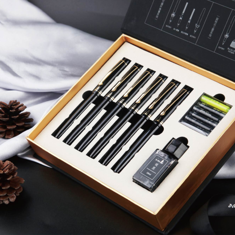 Exclusive Pen Set including Fountain Pen&Brush&Gel Pen&6 Sac