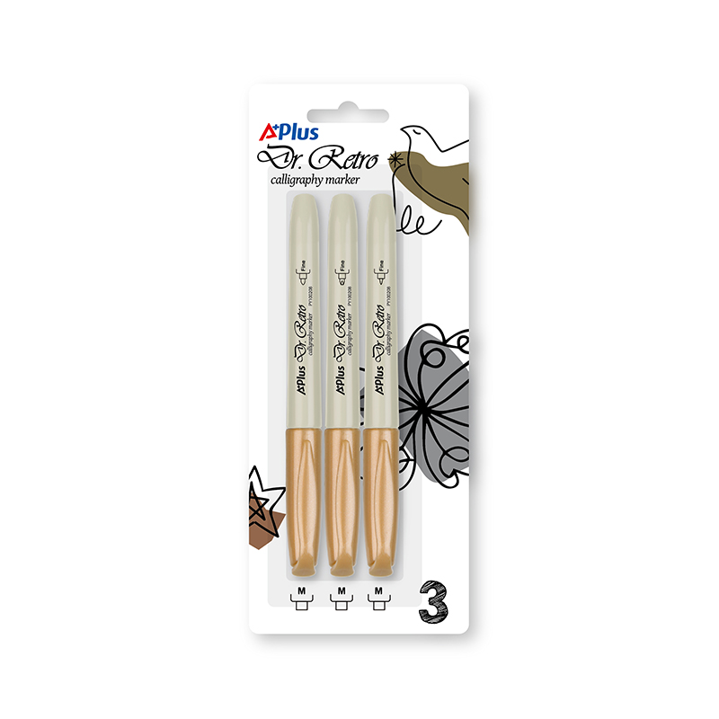 Metallic Color Calligraphy Sharpie Pen Painting Marker with Fine or Flat Tip