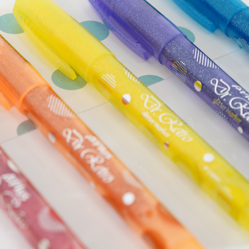 On Rock Paper Painted Glitter Paint Marker Pens with Pushable Tip