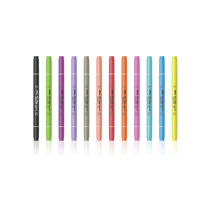 12 Colors Dual Tip Ultra Fine Coloring Calligraphy Marker