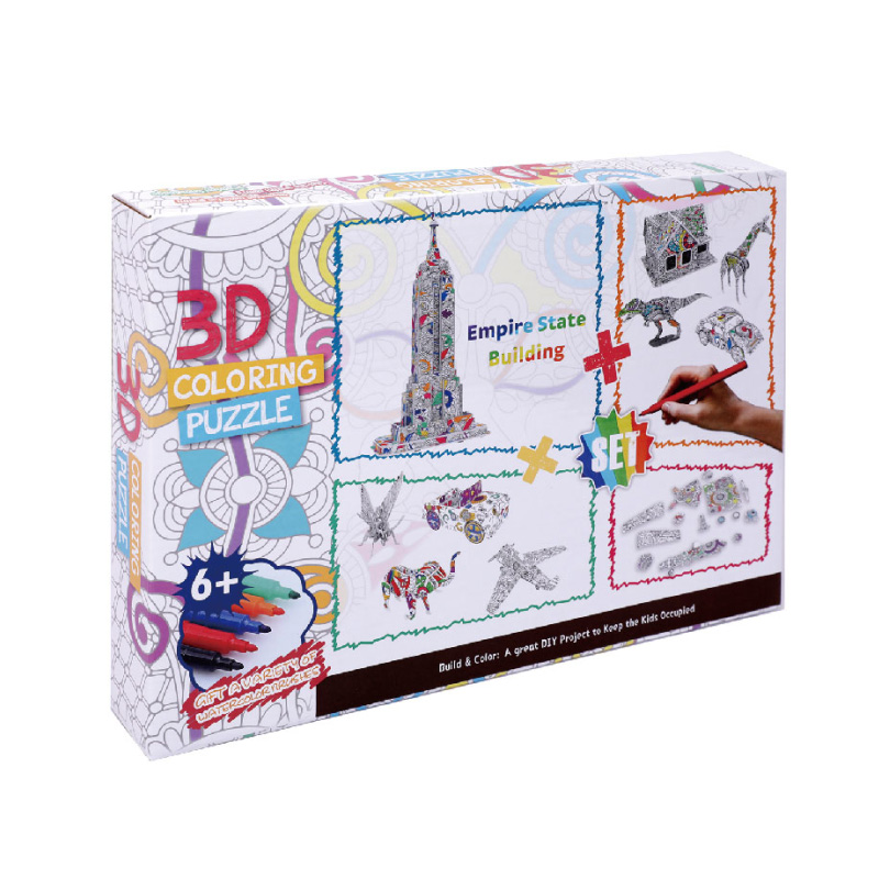 DIY Coloring Puzzle with 9 Designs