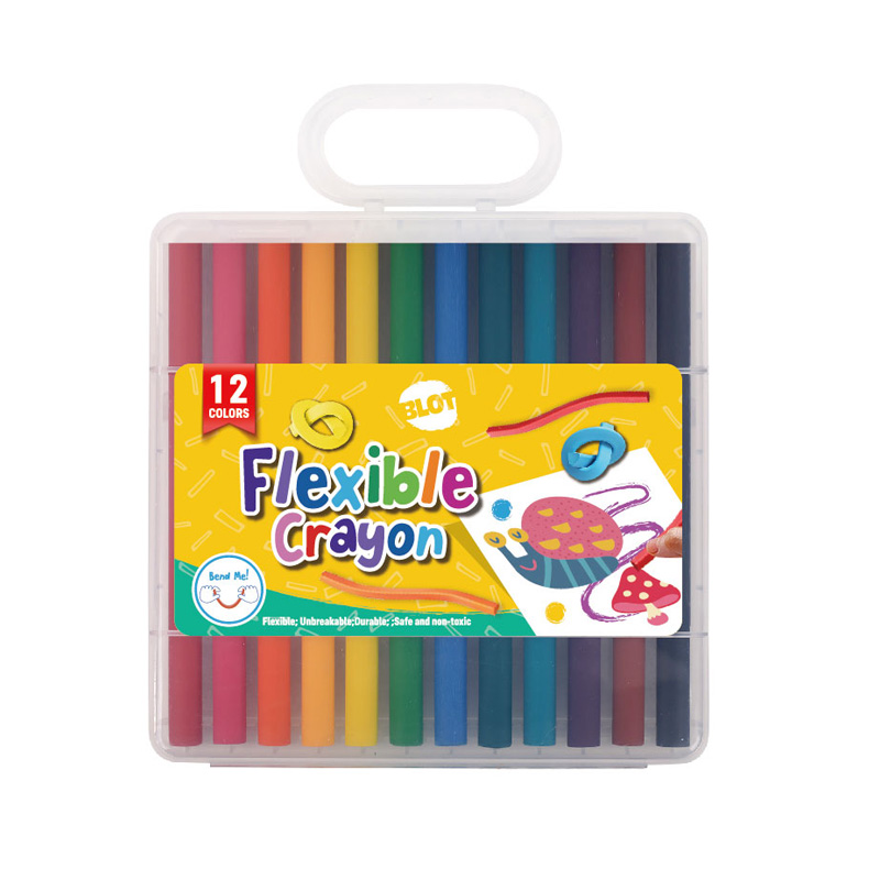 12pcs Oval Flexible Crayon