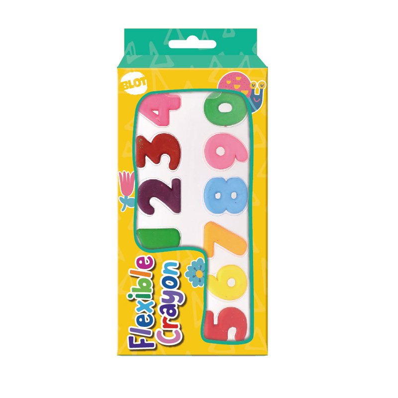 10PCS 3D Number Flexible Crayon
