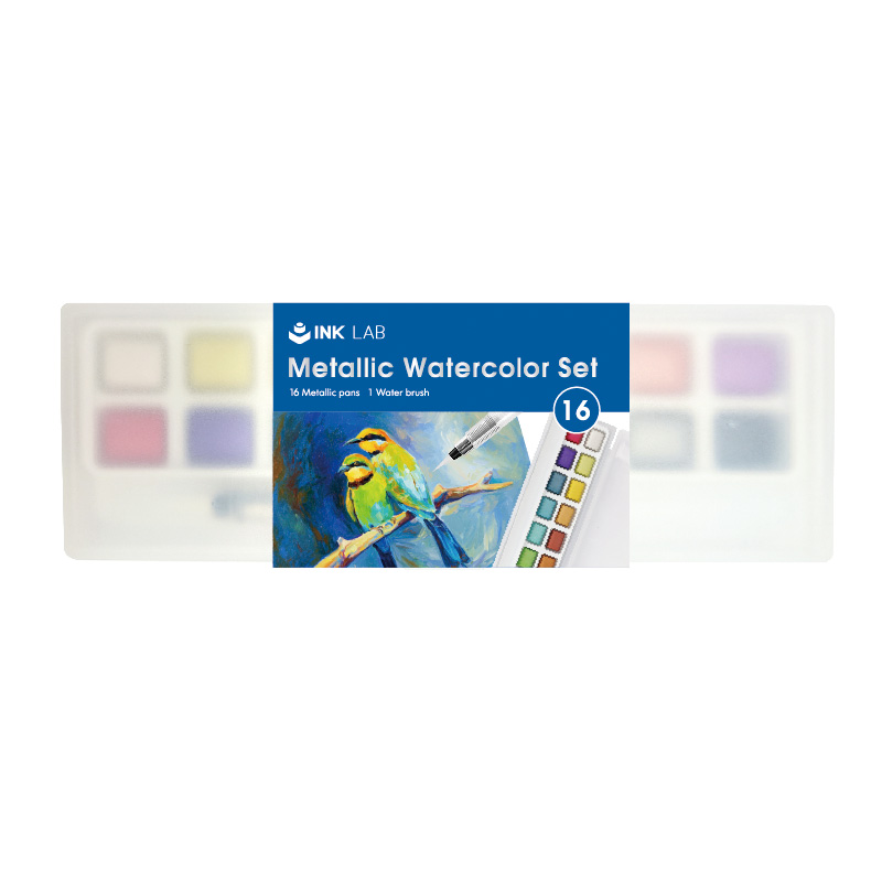 16 PCS Metallic Watercolor Set