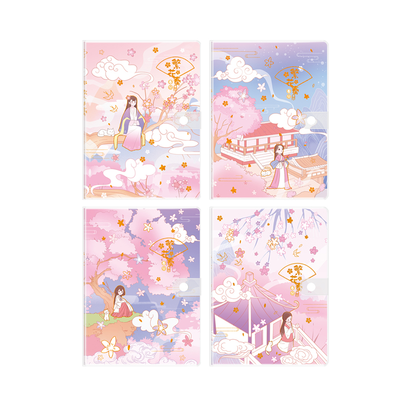 112 Pages A6 Kawaii Japanese Scene EVA Notebook with Rubber Sleeve Buckle