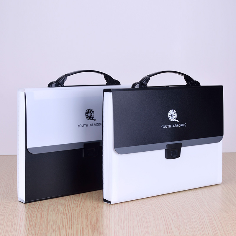 Black White A4 Document Bag