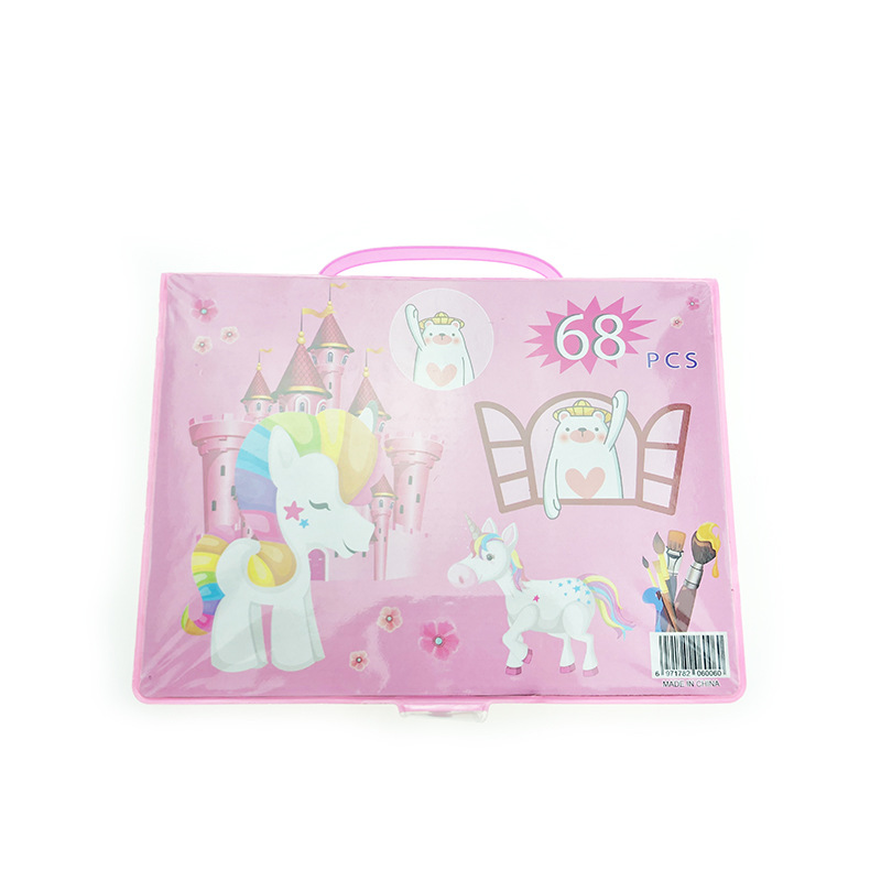 68PCS Painting Set with  8*Watercolor Pen, 12*Crayon, 6*Oil Pastel