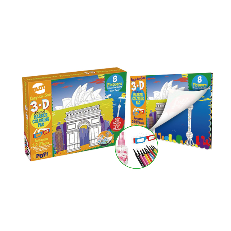 Small 3D World Architecture Coloring Book