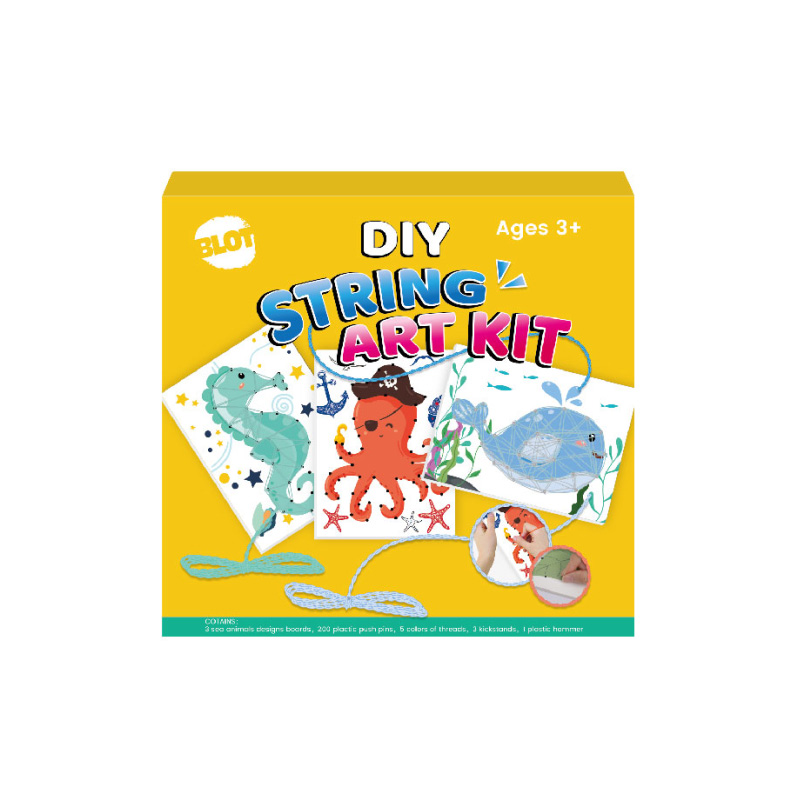 Sea Animals DIY String Art Kit with 5 Colors of Threads