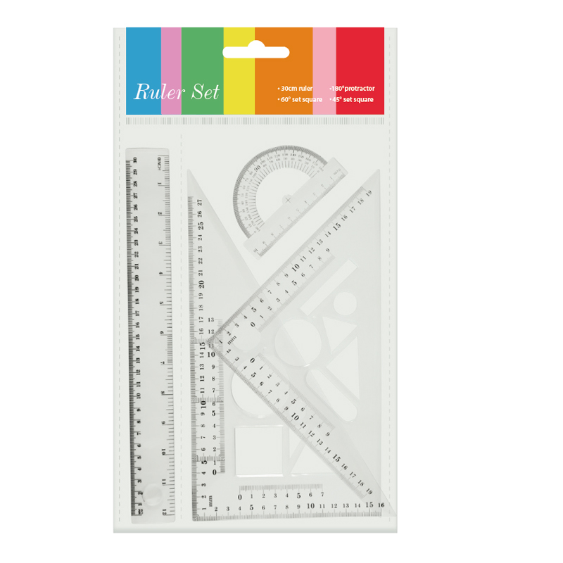Sall Well Durable  School Office Supply 30cm Plastic Ruler Set