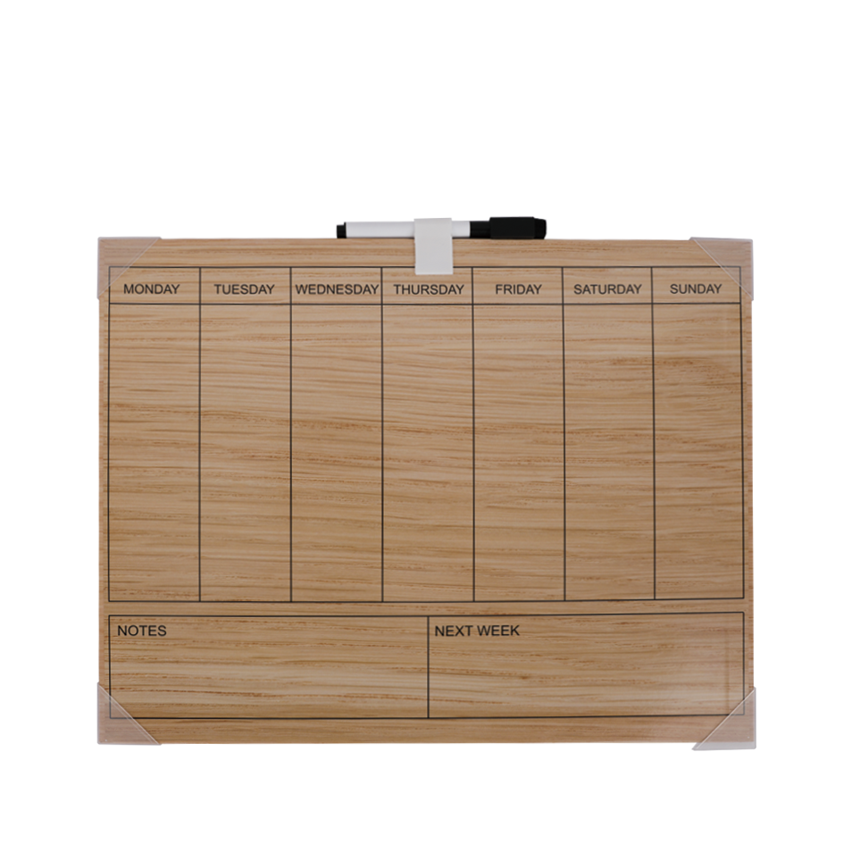 Wooden Pattern Dry Erase Magnetic Whiteboard Frameless